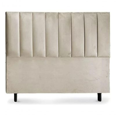 Cabeceira De Cama Box Carla Casal 140 Cm Suede Bege - Do Lar Móveis E Decoração