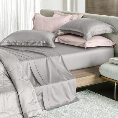Jogo De Cama Queen Altenburg Cetim 300 Fios Allure Cinza