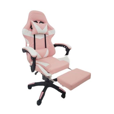 Cadeira Gamer Stillus Oficial Apoio Pés Branco/rosa