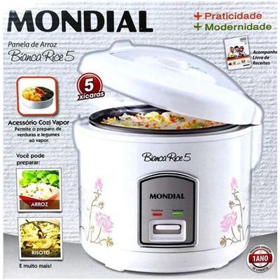 Panela Elétrica De Arroz Mondial 400W 5 Xícaras Branca Npe05 110V