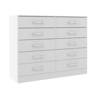 Cômoda Para Quarto Casal Organizadora Com 10 Gavetas Menu Móveis Branco