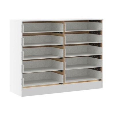 Cômoda Para Quarto Casal Organizadora Com 10 Gavetas Menu Móveis Branco