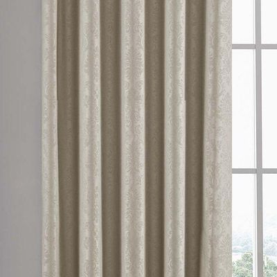 Cortina Imperial Em Jacquard Para Varão Simples 3,00m X 2,60m 100% Poliéster - Bege