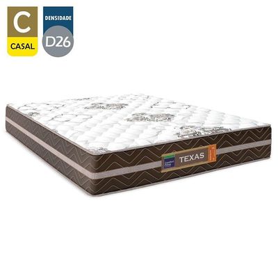 Cama Box Casal Sintético + Colchão Molas Ensacadas Texas Prime Colchões 138cm Bege - Suporta Até 120 Kg Por Pessoa