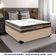 Cama Box Casal Sintético + Colchão Molas Ensacadas Texas Prime Colchões 138cm Bege - Suporta Até 120 Kg Por Pessoa