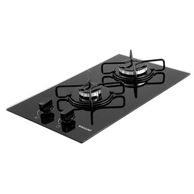 Cooktop 2 Bocas FG2002AVP a Gás Acendimento Superautomático Suggar Preto / Bivolt