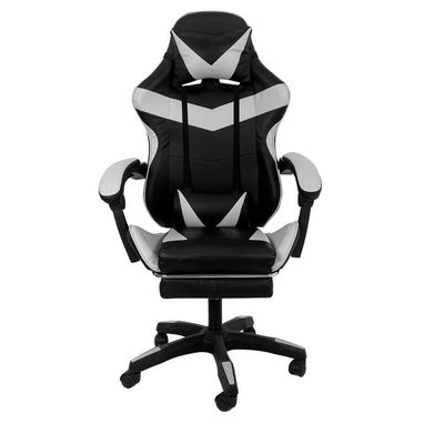 Cadeira Gamer Stillus Oficial Apoio Pés Preto/branco