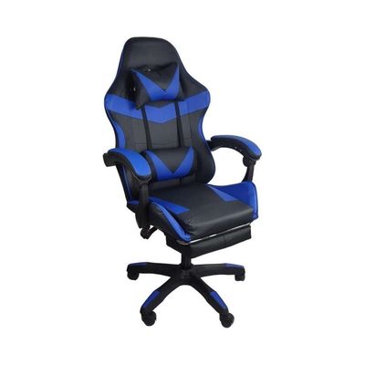 Cadeira Gamer Stillus Oficial Apoio Pés Preto/azul