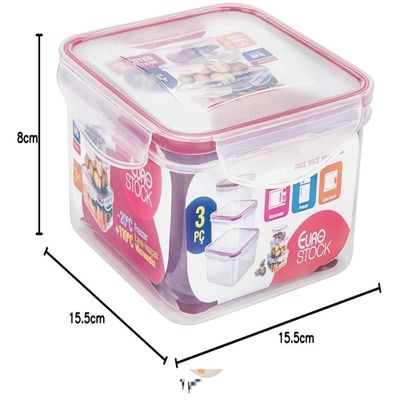 Kit 3 Potes Hermeticos Profissional Freezer Ao Microondas Multitamanhos Organizador