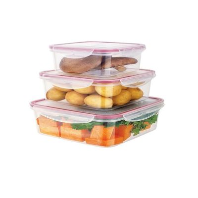 Kit 3 Potes Hermeticos Profissional Freezer Ao Microondas Multitamanhos Organizador