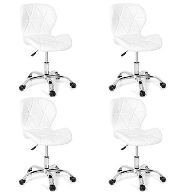 Kit 4 Cadeiras Office Eiffel Slim Ajustável Oficial Branco