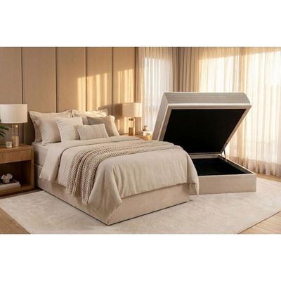 Cama Box Baú Novo + Colchão Ortopédico Kappesberg D33 Anatômico Carmine + Base Crc Corano Clean