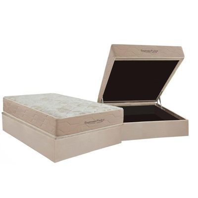 Cama Box Baú Casal + Colchão Molas Inovaflex Supreme