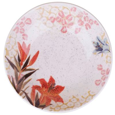 Prato Fundo Oxford em Cerâmica Buquê Tropical 20,5cm