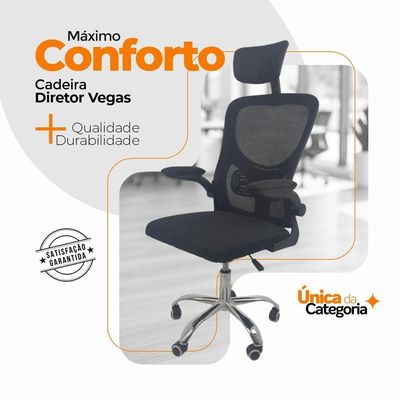 Cadeira De Escritório Oficial Vegas Apoio Preto