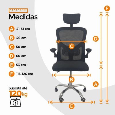Cadeira De Escritório Oficial Vegas Apoio Preto