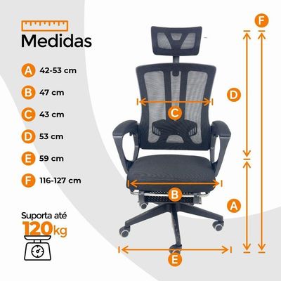 Cadeira De Escritório Presidente Oficial Paris Preto