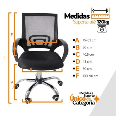 Kit 2 Cadeiras Escritório Oficial Begônia Ergonômico Preto