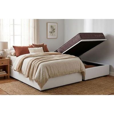 Cama Box Baú Novo + Colchão Molas Kappesberg Ensacadas Inverno Verão + Base Crc Courano White