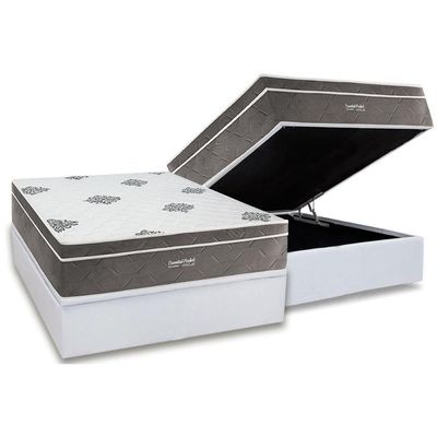 Cama Box Baú Casal + Colchão Molas Inovaflex Essential