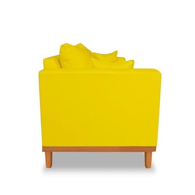 Sofá Viena Beny 3 Lugares Suede Amarelo