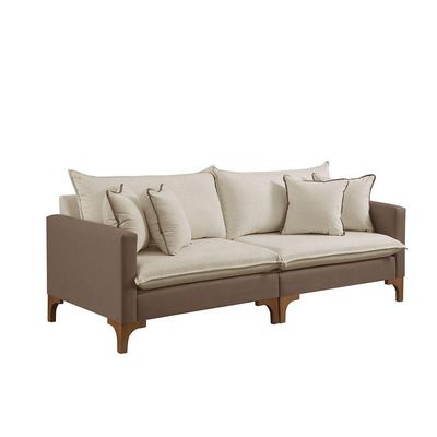 Sofá Fixo 4 Lugares M-195 2,40m – Estofados Martins Linho Creme