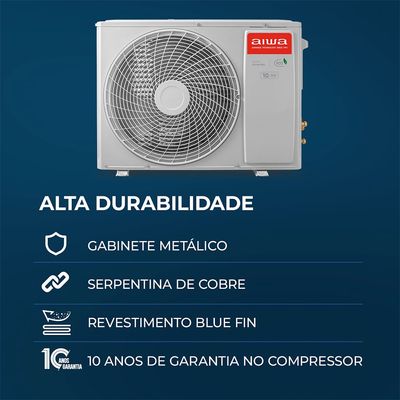 Ar Condicionado AIWA Split High Wall High Inverter 9.000 BTUs Quente e Frio AWS-AC-9QF-EU 220V