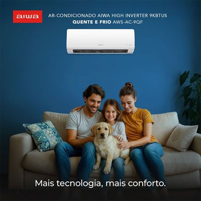 Ar Condicionado AIWA Split High Wall High Inverter 9.000 BTUs Quente e Frio AWS-AC-9QF-EU 220V