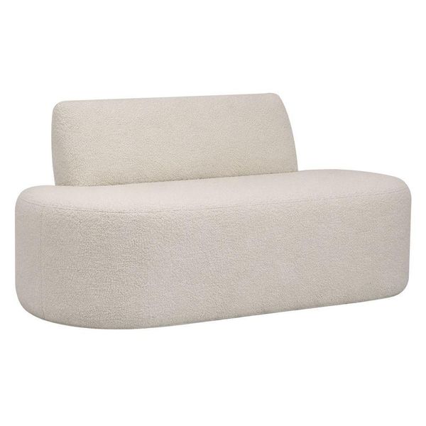 Sofá Reto 02 Lugares 150cm Mônaco Bouclé Off White - Nexta Casa