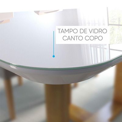 Conjunto Sala De Jantar Mesa E 4 Cadeiras Madeira Maciça Madri Linho Cinza Mel/off White/cinza Claro