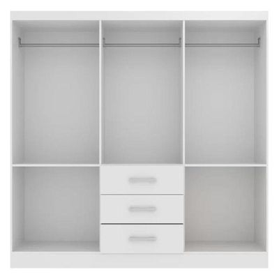 Guarda Roupa Casal Sevilha 6 Portas 3 Gavetas - Branco Branco