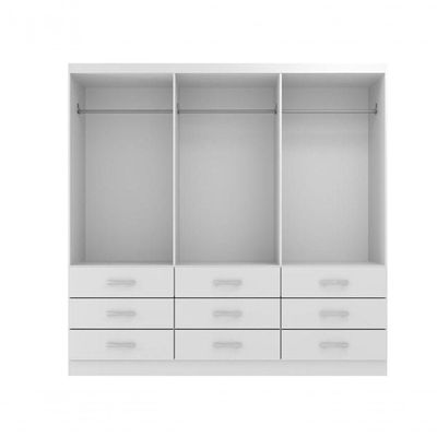 Guarda-roupa Casal Bergamo 6 Portas 9 Gavetas - Branco Branco