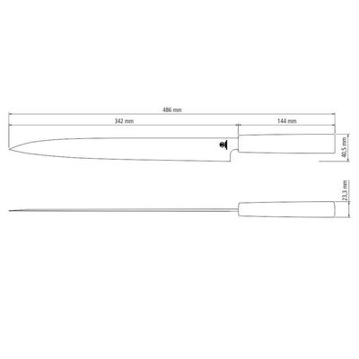 Faca Yanagiba Tramontina Sushi Lâmina Em Aço Inox E Cabo De Nylon 13" 24230043