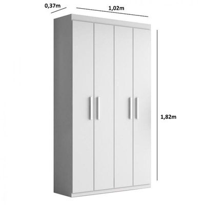 Armário Aramóveis Multiuso Com 4 Portas Branco