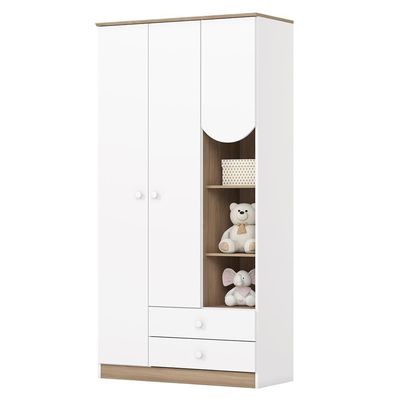 Jogo De Quarto Infantil Magia Com Guarda Roupa E Cômoda Branco-jequitibá - Móveis Henn Branco-jequitibá