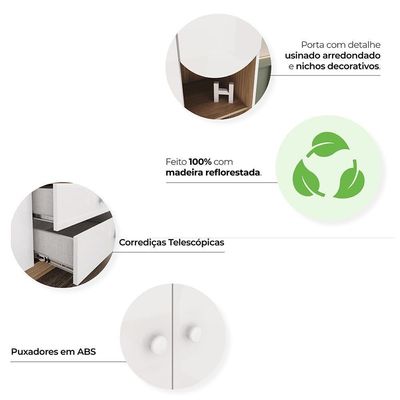 Jogo De Quarto Infantil Magia Com Guarda Roupa E Cômoda Branco-jequitibá - Móveis Henn Branco-jequitibá