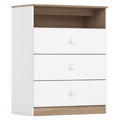 Jogo De Quarto Infantil Magia Com Guarda Roupa E Cômoda Branco-jequitibá - Móveis Henn Branco-jequitibá