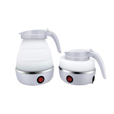 Chaleira Eletrica Dobravel Jarra Bule Silicone 600W 110V 600ml Portatil Branco