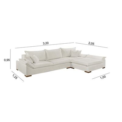 Sofá Martins M-201 Boucle Canto Invertido Estofados Martins Boucle Branco