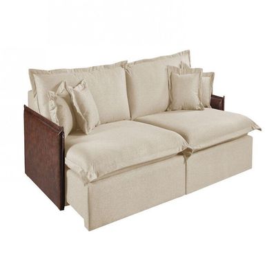 Sofá Martins M-160 2 Mód. 120cm Braço 7cm Estofados Martins Linho Creme