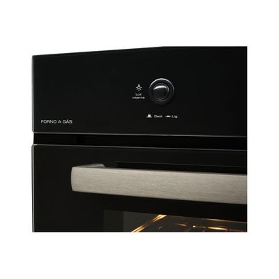 Forno A Gás De Embutir Fischer Easy Clean Infinity 50 Litros Com Grill Preto 220V