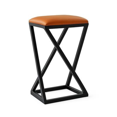 Banqueta Z 80 Cm Banco Cozinha Corino Bistrô Ferro Balcão Caramelo