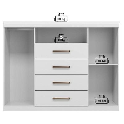 Comoda Havana Master Branco Brilho - Santos Andirá