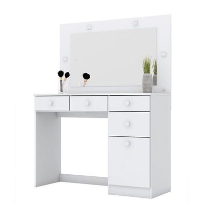Penteadeira Camarim Chanel Com Porta E 4 Gavetas Branco - Móveis Henn Branco