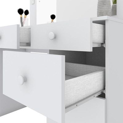 Penteadeira Camarim Chanel Com Porta E 4 Gavetas Branco - Móveis Henn Branco