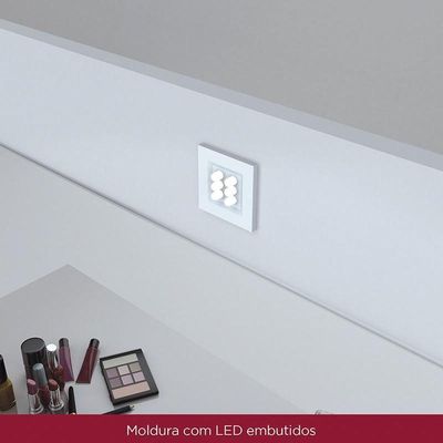 Penteadeira Camarim Chanel Com Porta E 4 Gavetas Branco - Móveis Henn Branco