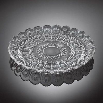 Kit 6 Prato Para Bolo Pequeno De Vidro Transparente Bohemia 20,5cm Em Casa Tem