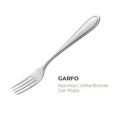 Jogo 12 Garfos 12 Colheres E 12 Facas Aço Inox Prata Em Casa Tem Linha Bronze