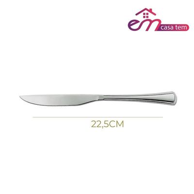 Jogo 24 Facas De Mesa Aço Inox Cor Prata Linha Silver Em Casa Tem
