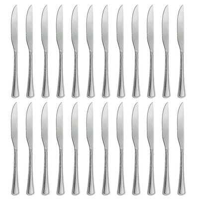 Jogo 24 Facas De Mesa Aço Inox Cor Prata Linha Silver Em Casa Tem